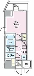 リビオメゾン戸越銀座 1Kの間取図画像