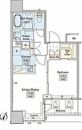 レジディアタワー上池袋タワーサイド 1LDKの間取図画像