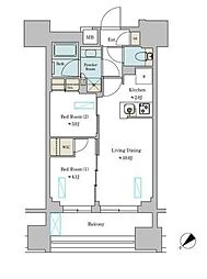 ブリリアイスト墨田曳舟 2LDKの間取図画像