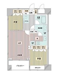 ドゥーエ日本橋 2LDKの間取図画像