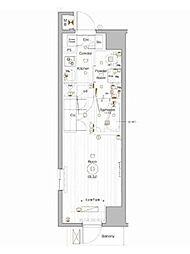 makes新中野ASYLCOURT 1Kの間取図画像