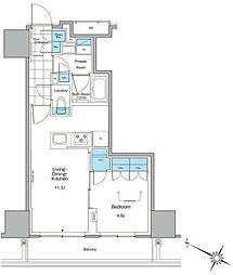 ルフォンプログレ北新宿 1LDKの間取図画像