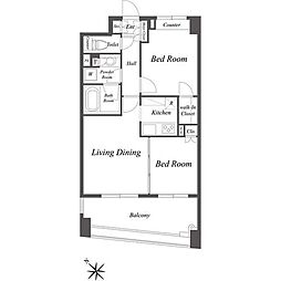 グレースレジデンス東京 2LDKの間取図画像
