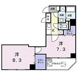 シュプリーム 2Kの間取図画像
