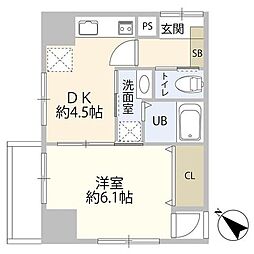 ジャルダン目黒 1DKの間取図画像