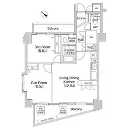 COMFORIA代々木上原 2LDKの間取図画像