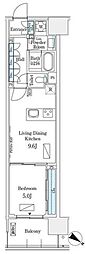 ロイヤルパークス有明 1LDKの間取図画像