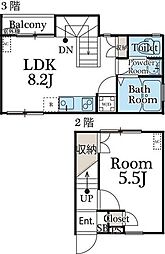 シエスタ五本木 1LDKの間取図画像