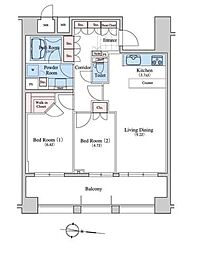 CITYSPIRE池上 2LDKの間取図画像