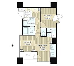 パークコート目黒青葉台ヒルトップレジデンス 2LDKの間取図画像