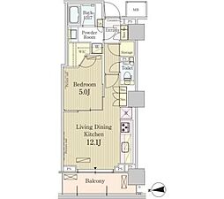 パークアクシス池田山 1LDKの間取図画像