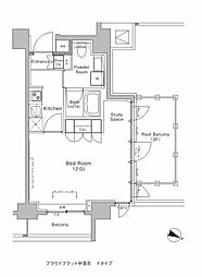 プラウドフラット中落合 1Kの間取図画像