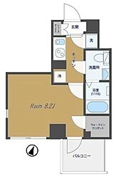 AXAS日本橋浜町 1Kの間取図画像