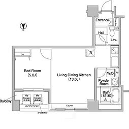 コンフォリア銀座EAST 1LDKの間取図画像