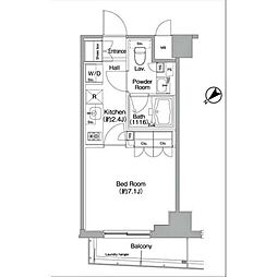 パークフロント淡路町 1Kの間取図画像