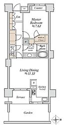 アールスタイルズ武蔵小杉イースト 1LDKの間取図画像