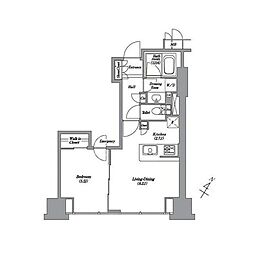 レキシントン・スクエア白金高輪 1LDKの間取図画像