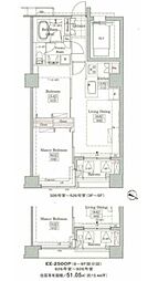 レジディアタワー上池袋タワーサイド 2LDKの間取図画像