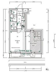 ジーベック池上2 1SKの間取図画像