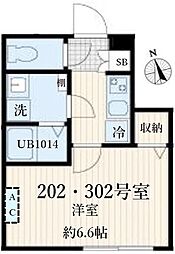 アグライア品川中延 1Kの間取図画像