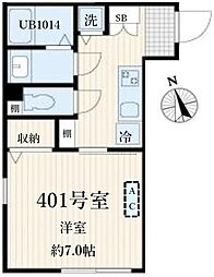 アグライア品川中延 1Kの間取図画像