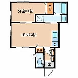 プランドールK 1LDKの間取図画像