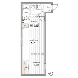 ZESTY桜新町 1LDKの間取図画像