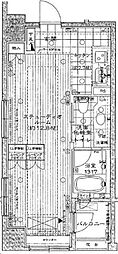 クオス銀座エスト・プルミエ ワンルームの間取図画像