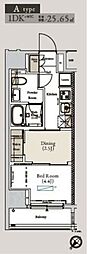 アーバンコア月島 1DKの間取図画像
