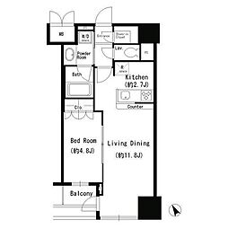 エスティメゾン四谷坂町 1LDKの間取図画像