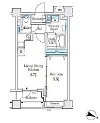 ダイナシティ三宿 1LDKの間取図画像