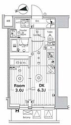 メイクス上野 1DKの間取図画像
