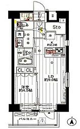 ガリシアグランデ江戸川橋 1LDKの間取図画像