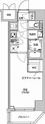 ハーモニーレジデンス東京イーストサイド 1Kの間取図画像