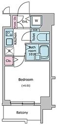 レジディア広尾2 1Kの間取図画像