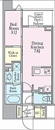 グランリビオ芝大門 1DKの間取図画像