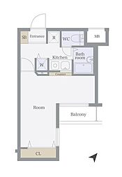 ロイヤルガーデン品川 1Kの間取図画像