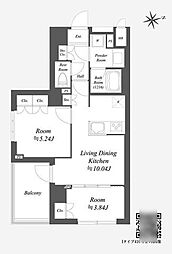 杉並区荻窪2丁目マンション 2LDKの間取図画像