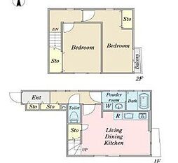 アジュール目黒本町 1SLDKの間取図画像
