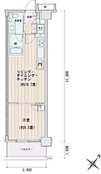 エスティメゾン豊洲レジデンスE棟 1LDKの間取図画像