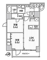 エスレジデンス新御徒町キアロ 2LDKの間取図画像