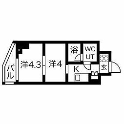 スパシエ蒲田グランドタワー 2Kの間取図画像
