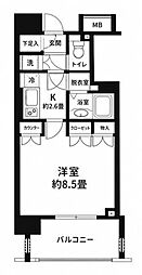 ライオンズシティ白金高輪 1Kの間取図画像