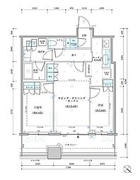 パークタワー勝どきサウス 2LDKの間取図画像