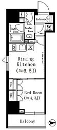 ルフォンプログレ文京湯島 1DKの間取図画像