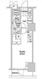 COMFORIA蒲田 ワンルームの間取図画像