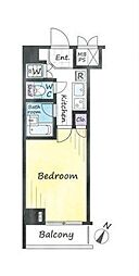 ルーブル目黒 1Kの間取図画像