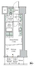 ONEROOFRESIDENCE中野南台 1DKの間取図画像