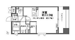 カスタリア大森 ワンルームの間取図画像