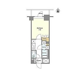 LIGHTTERRACE錦糸町 1Kの間取図画像
